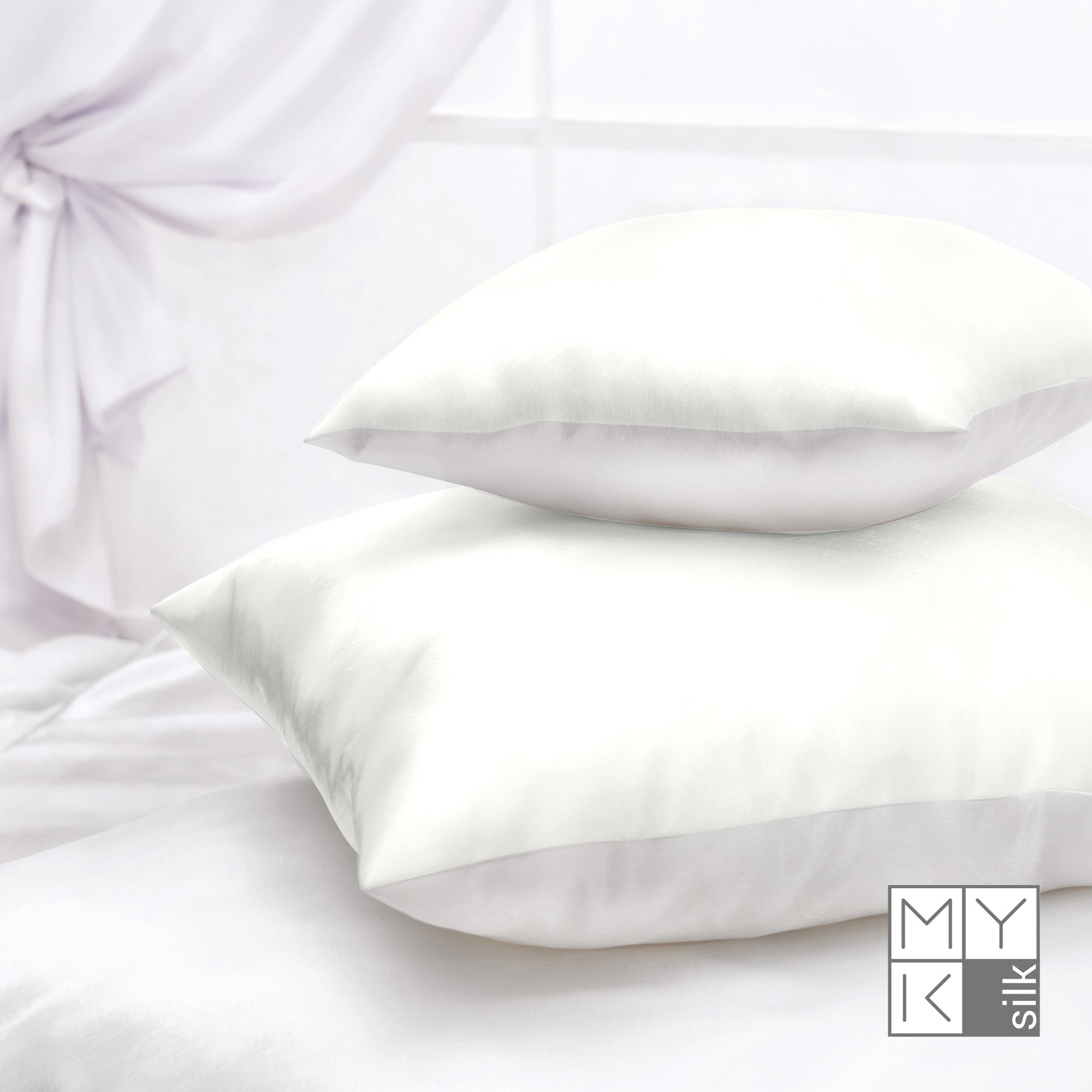 MYK Silk Luxury Pillowcase with Cotton Underside King French Grey