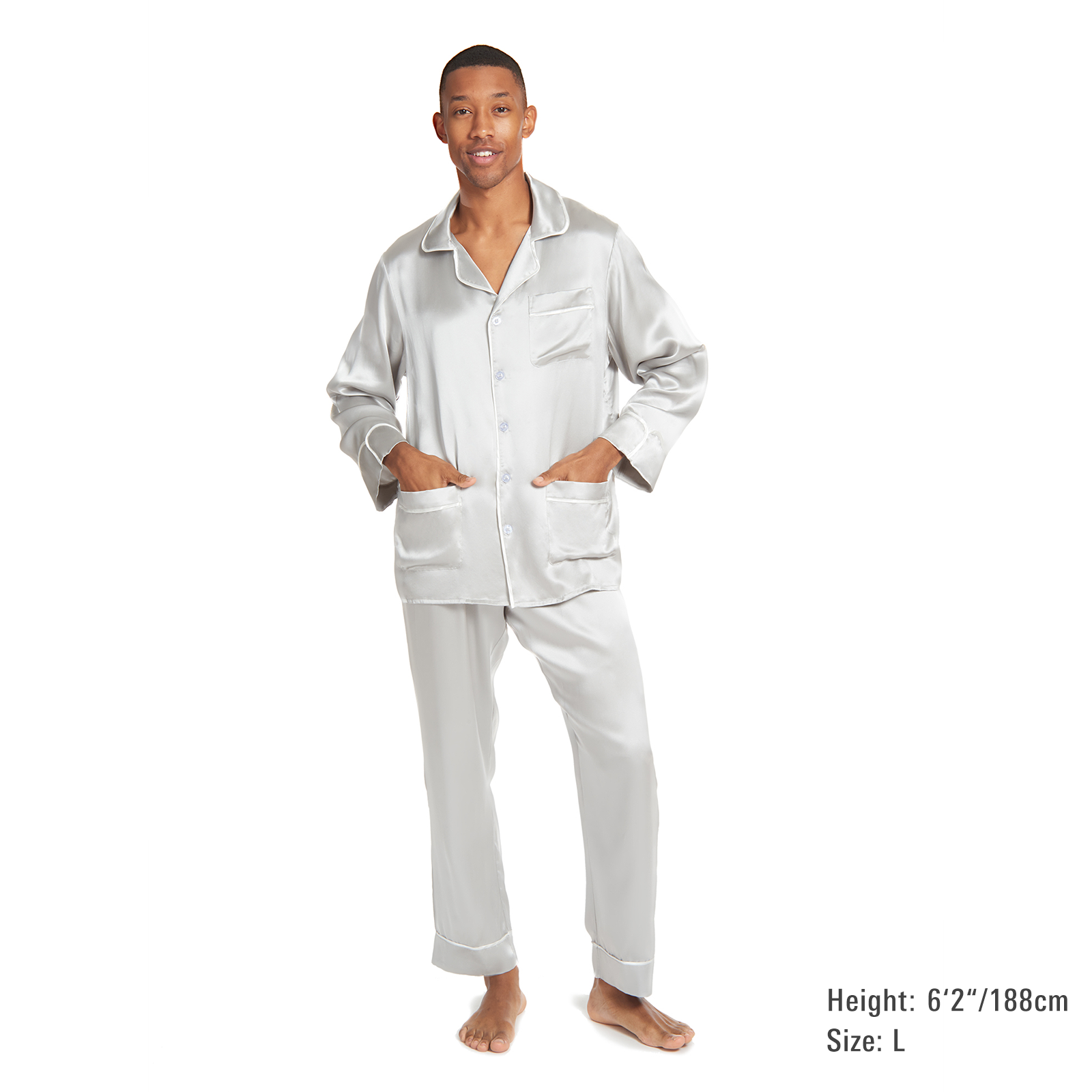 Classic Silk Men's Pajamas, Silk Pajama Sets for Men